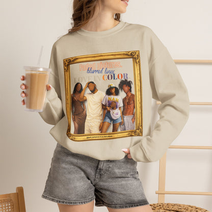 Crewneck Sweatshirt — "All About Love & Color" Framed Art Graphic