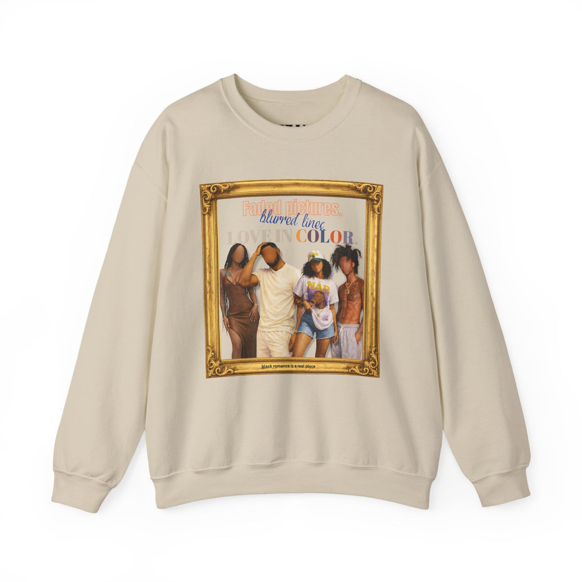 Crewneck Sweatshirt — "All About Love & Color" Framed Art Graphic