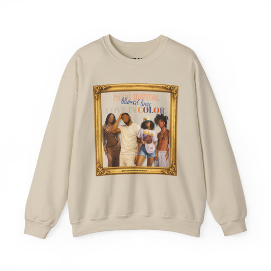 Crewneck Sweatshirt — "All About Love & Color" Framed Art Graphic